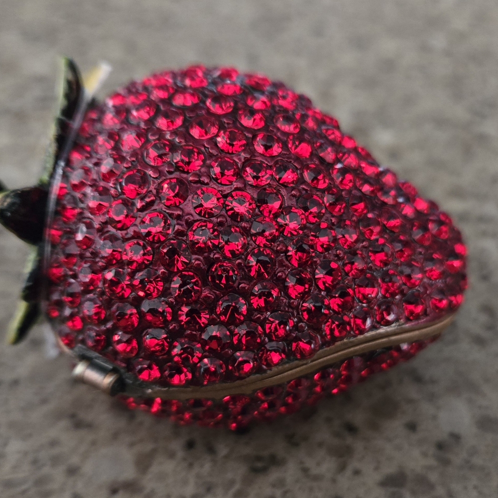 Strawberry Crystal Figurine Keepsake Box